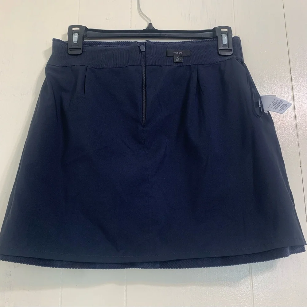 J.CREW J.Crew Navy Blue Corduroy Mini Skirt Size 0.